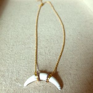 Stella & Dot White Bone Arc Pendant Necklace